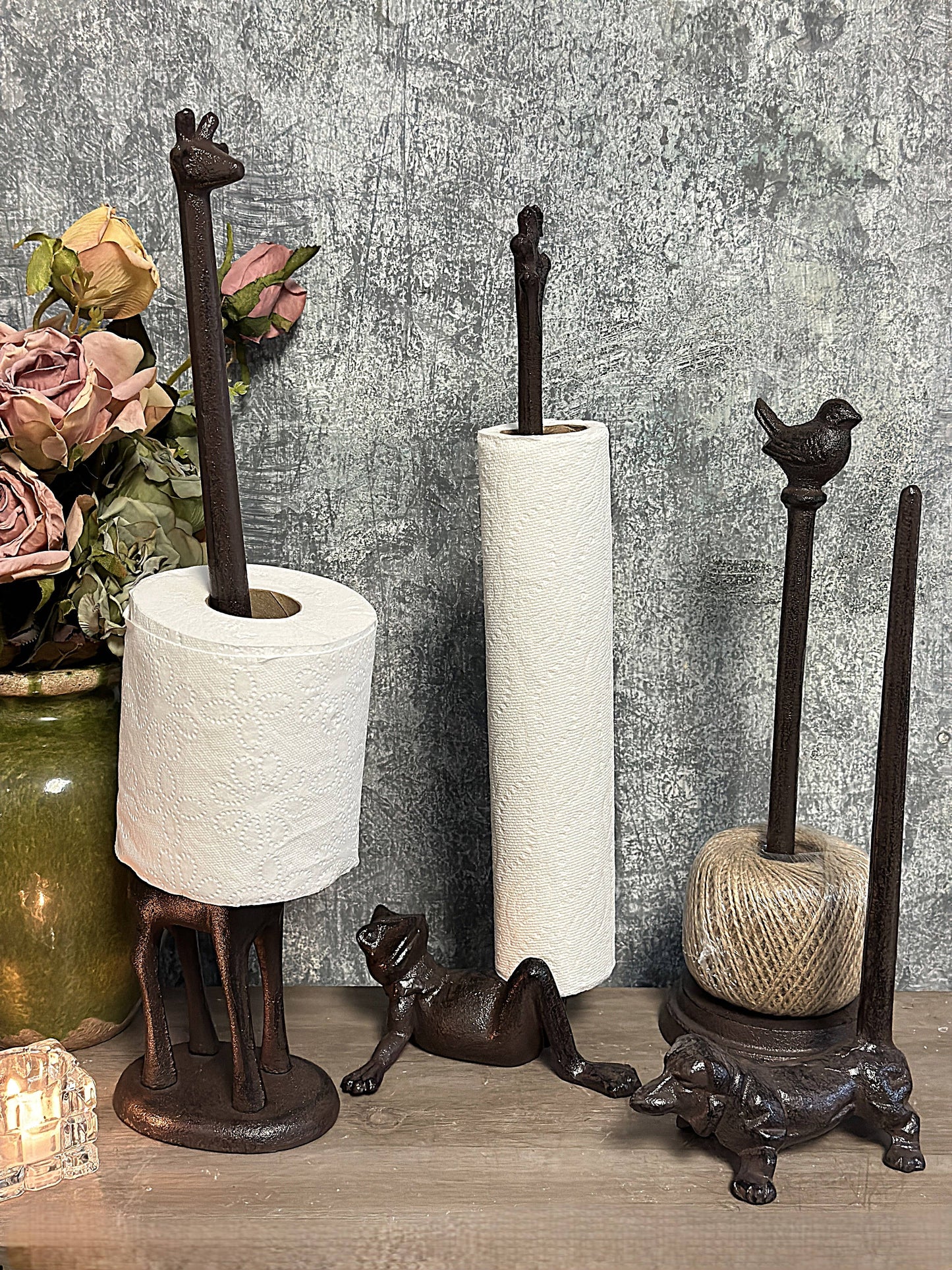 Cast Iron Animal Paper Towel Holder