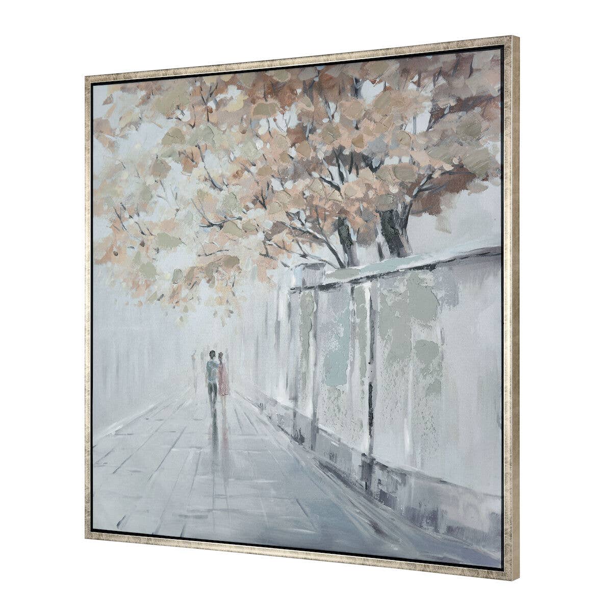 Rue Ames City Sidewalk Framed Canvas Wall Art