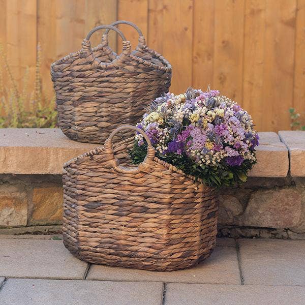 Water Hyacinth Baskets, Set of 2