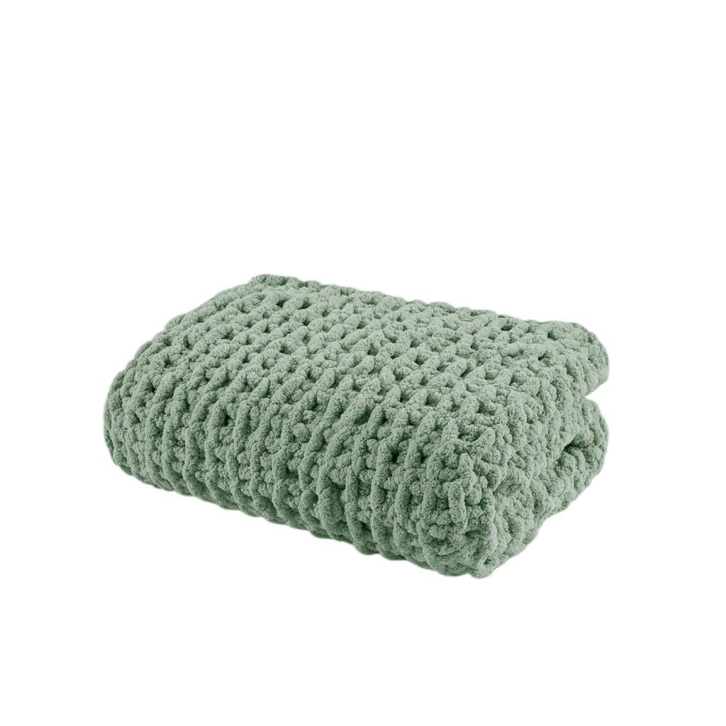 Handmade Chenille Chunky Knit Throw 50x60"