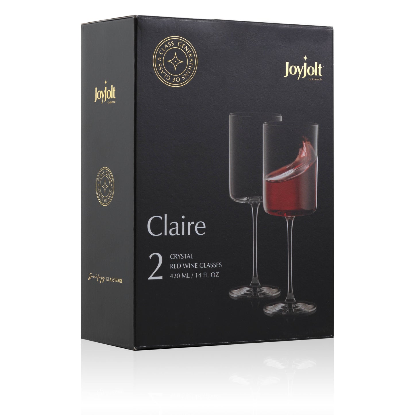 Claire Crystal Stemmed Red Wine Glasses