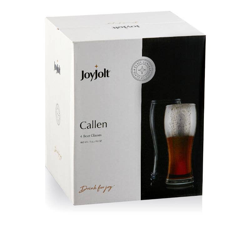 Callen Beer Pint Glasses, Set of 4 Heavy Base Drinking Glass