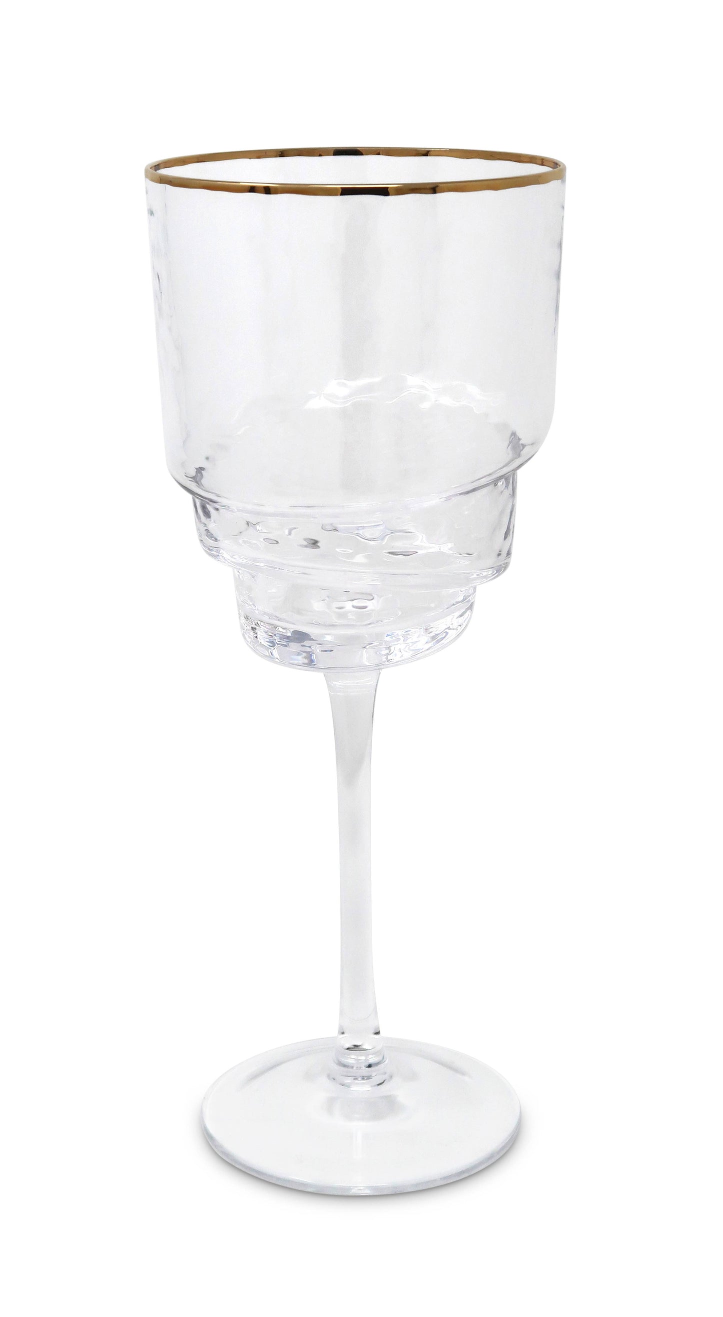 Set of 6 Designed Bottom Glasses with Gold Rim