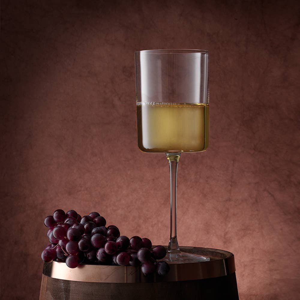 Claire Crystal Stemmed White Wine Glasses
