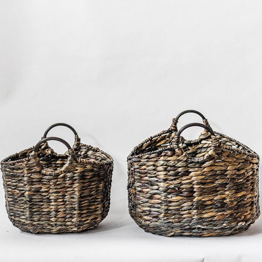Water Hyacinth Baskets, Set of 2