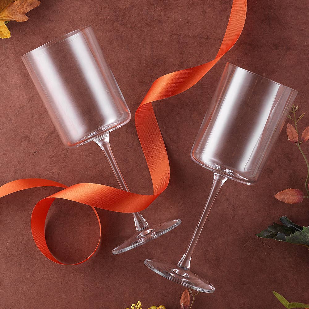 Claire Crystal Stemmed White Wine Glasses