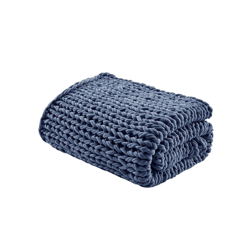 Handmade Chenille Chunky Knit Throw 50x60"