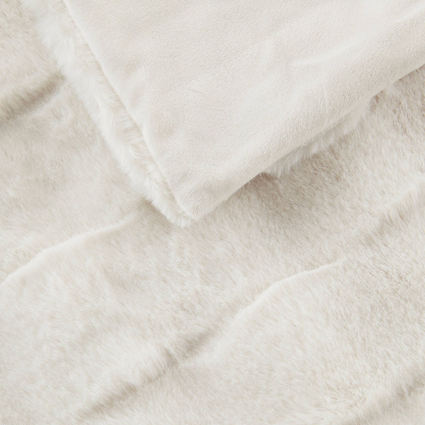 Faux Fur Velvet Throw 50x60", Ivory