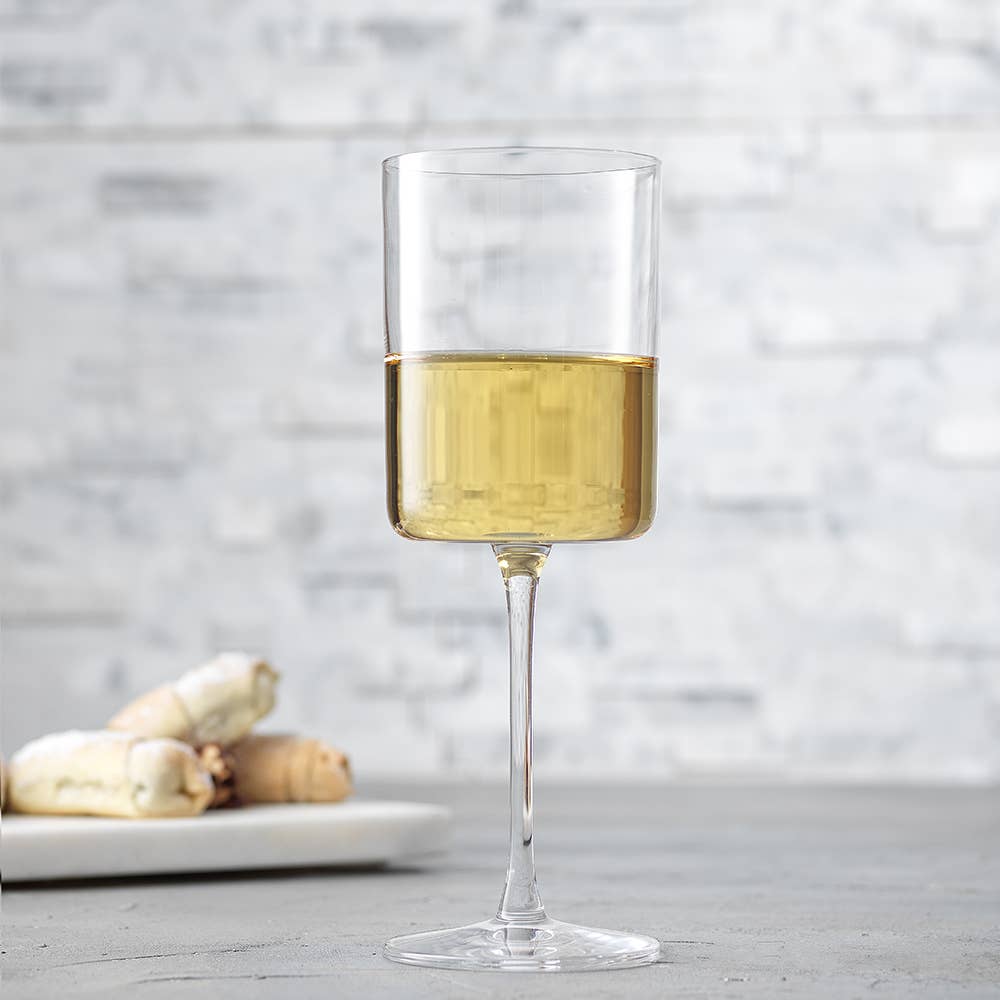 Claire Crystal Stemmed White Wine Glasses