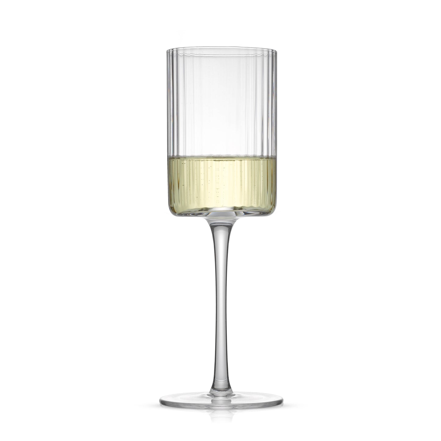 JoyJolt Elle Ribbed Stemmed White Wine Glass - Set of 2