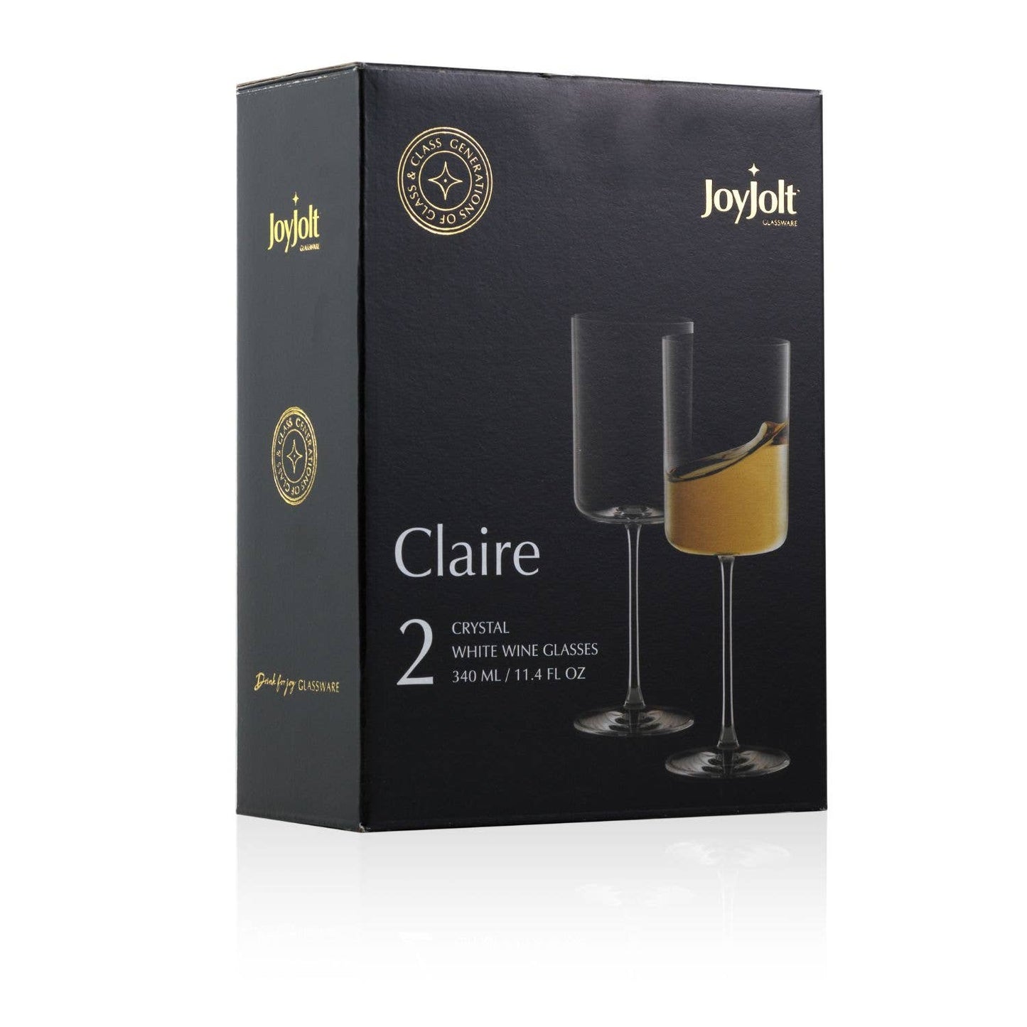 Claire Crystal Stemmed White Wine Glasses