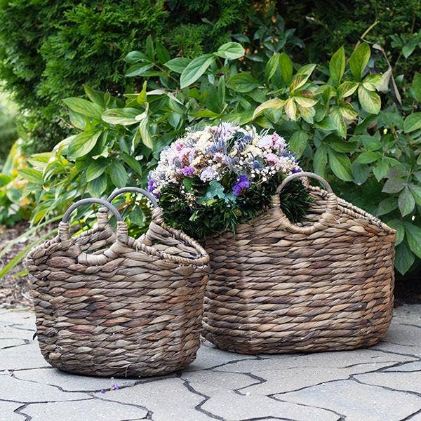 Water Hyacinth Baskets, Set of 2