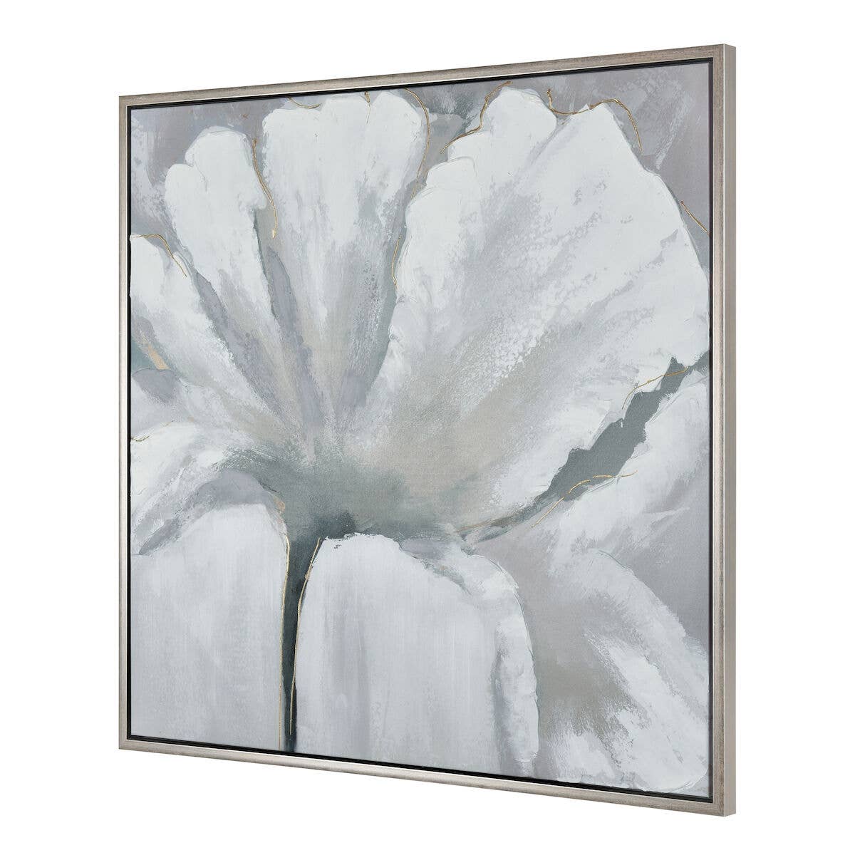 Valerie Blooms White Poppy Framed Canvas Wall Art