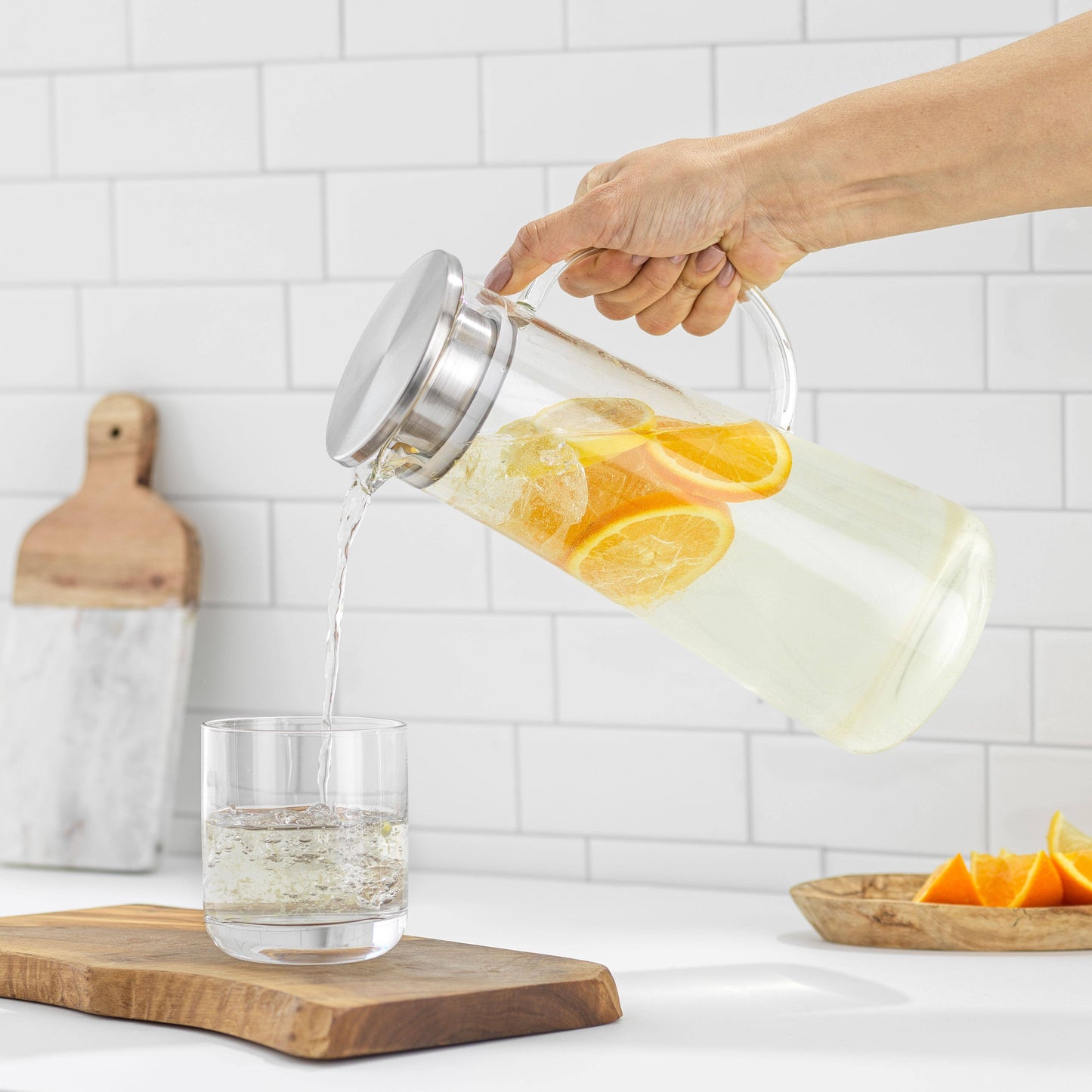 Breeze Summer Drink Pitcher with Stainless Steel Lid - 50 oz