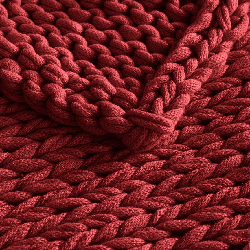 Handmade Chenille Chunky Knit Throw 50x60"